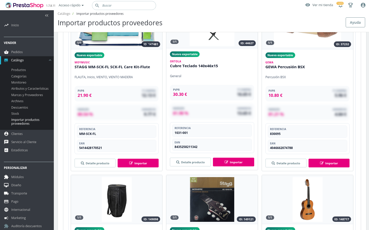 Vista de detalle — MP Proveedores PrestaShop