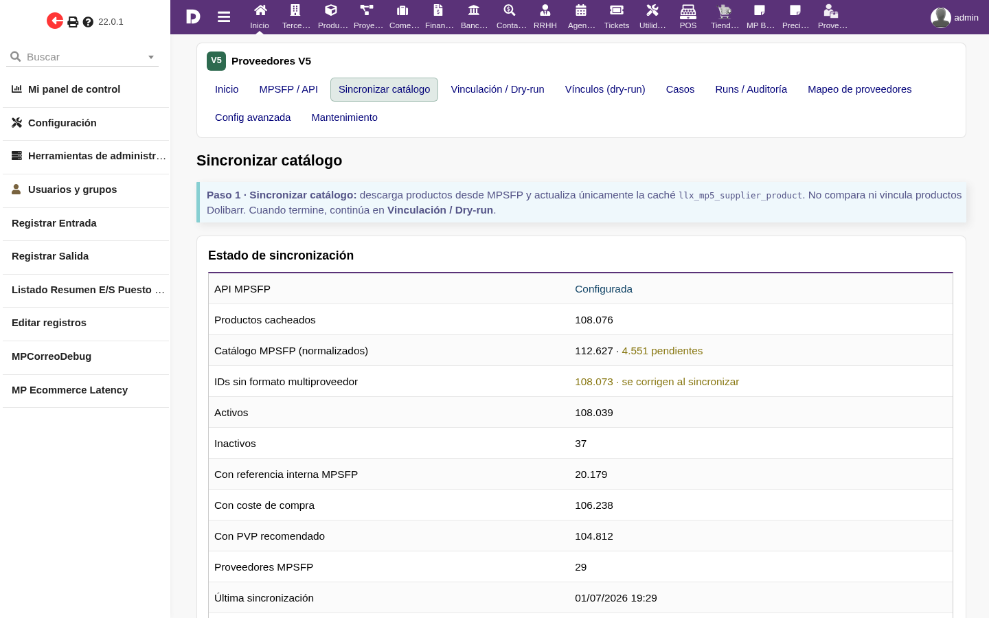 Sync — MP Proveedores