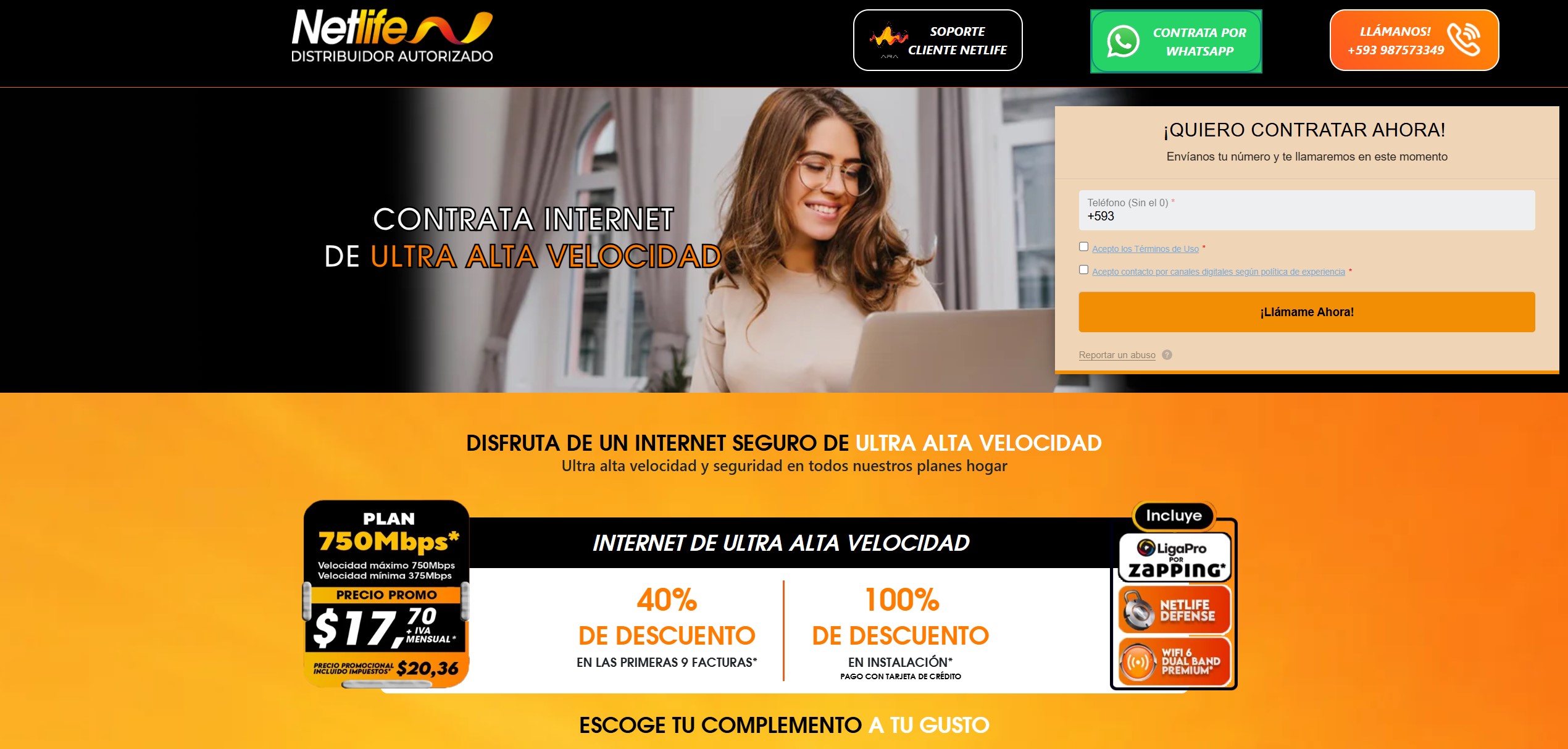 Landing Netlife Internet (com.ec)