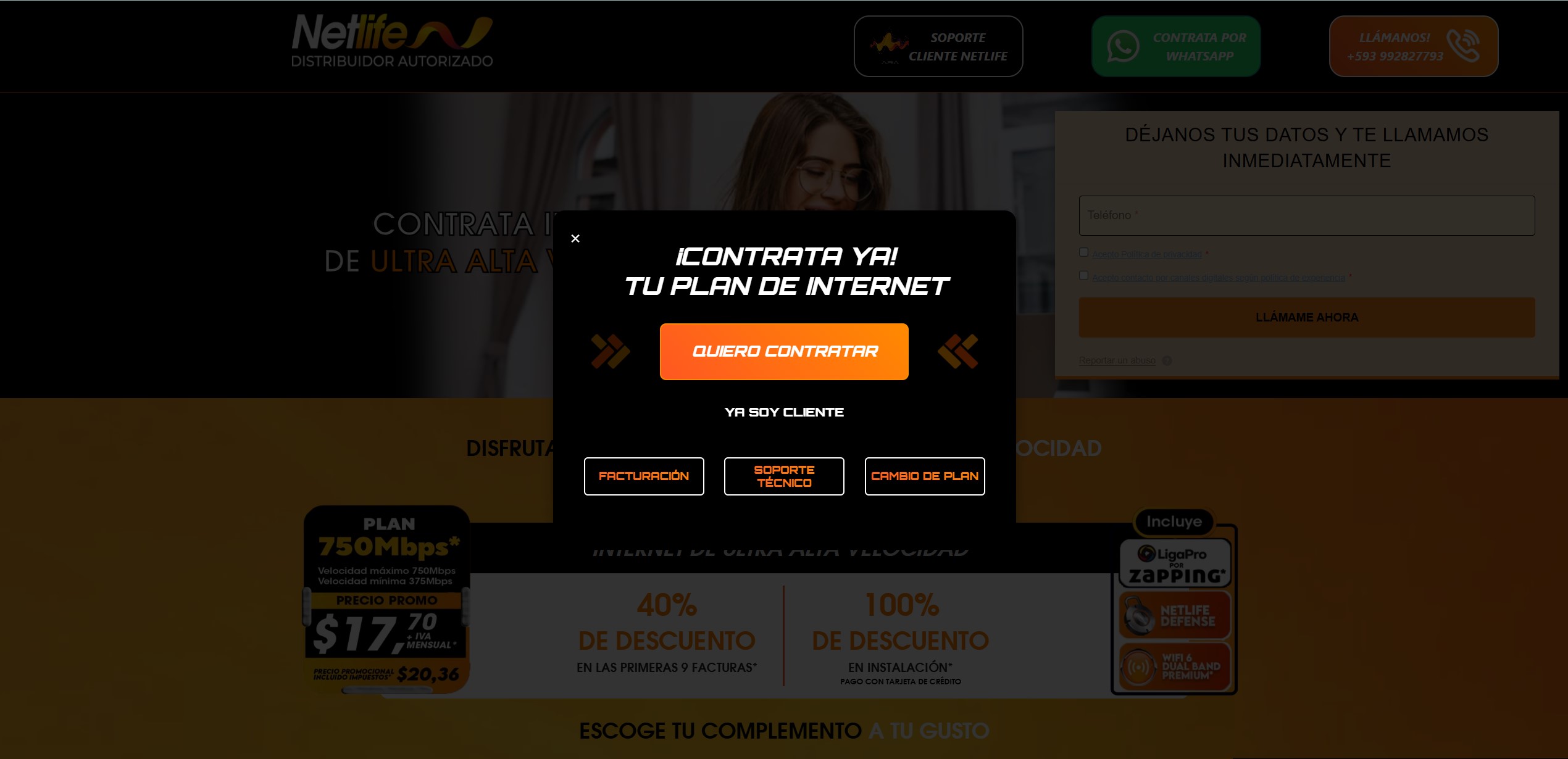 Landing Netlife Internet (ec)
