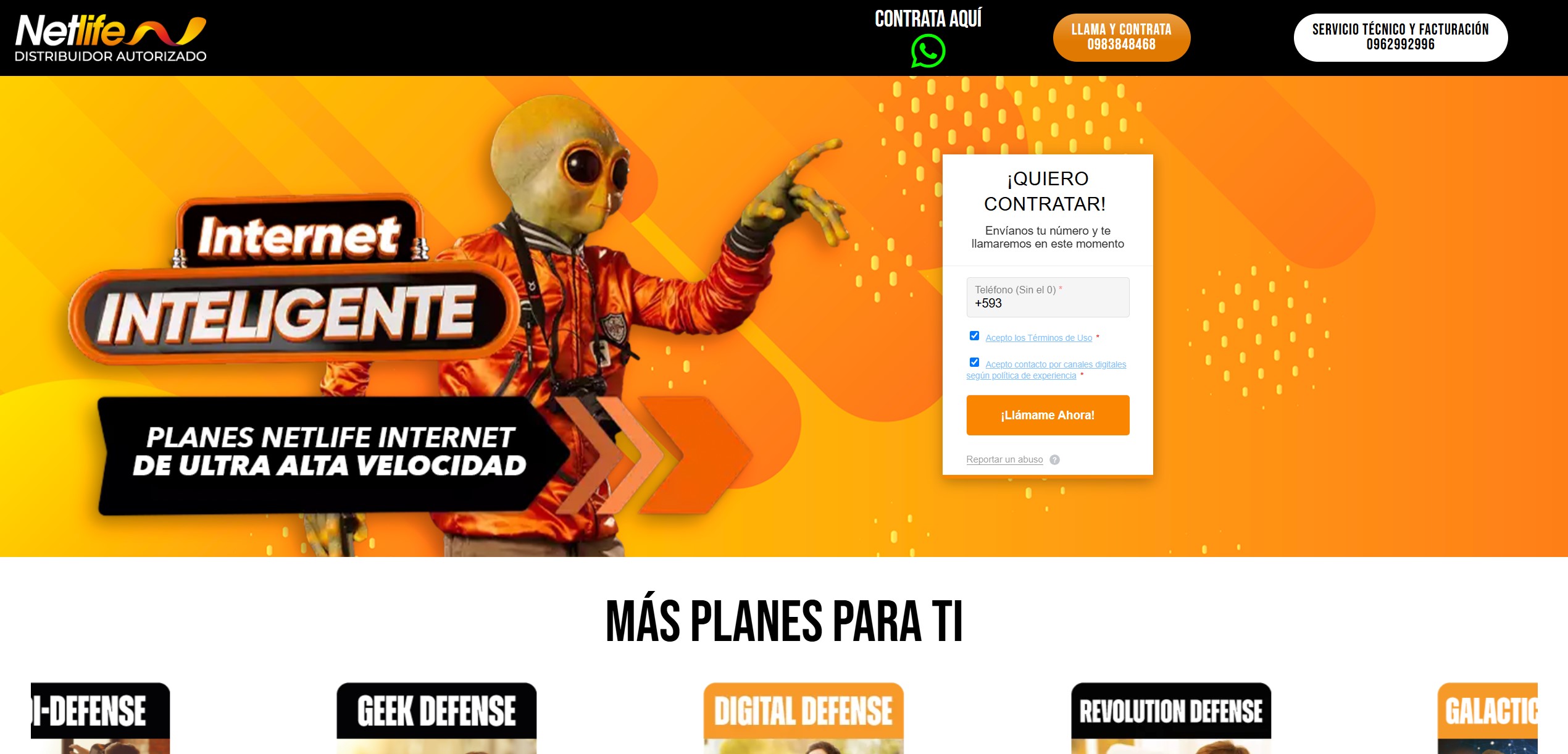 Landing Netlife Internet